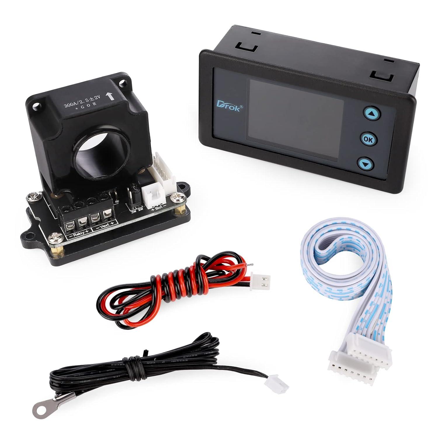imageDROK ChargeDischarge Multi Testers DC 0120V 300A Power Meter with Color Digital LCD Display Battery Volt Amp Power Capacity Temperature Monitor Voltmeter Ampmeter0120V 300A Curve Upgrade