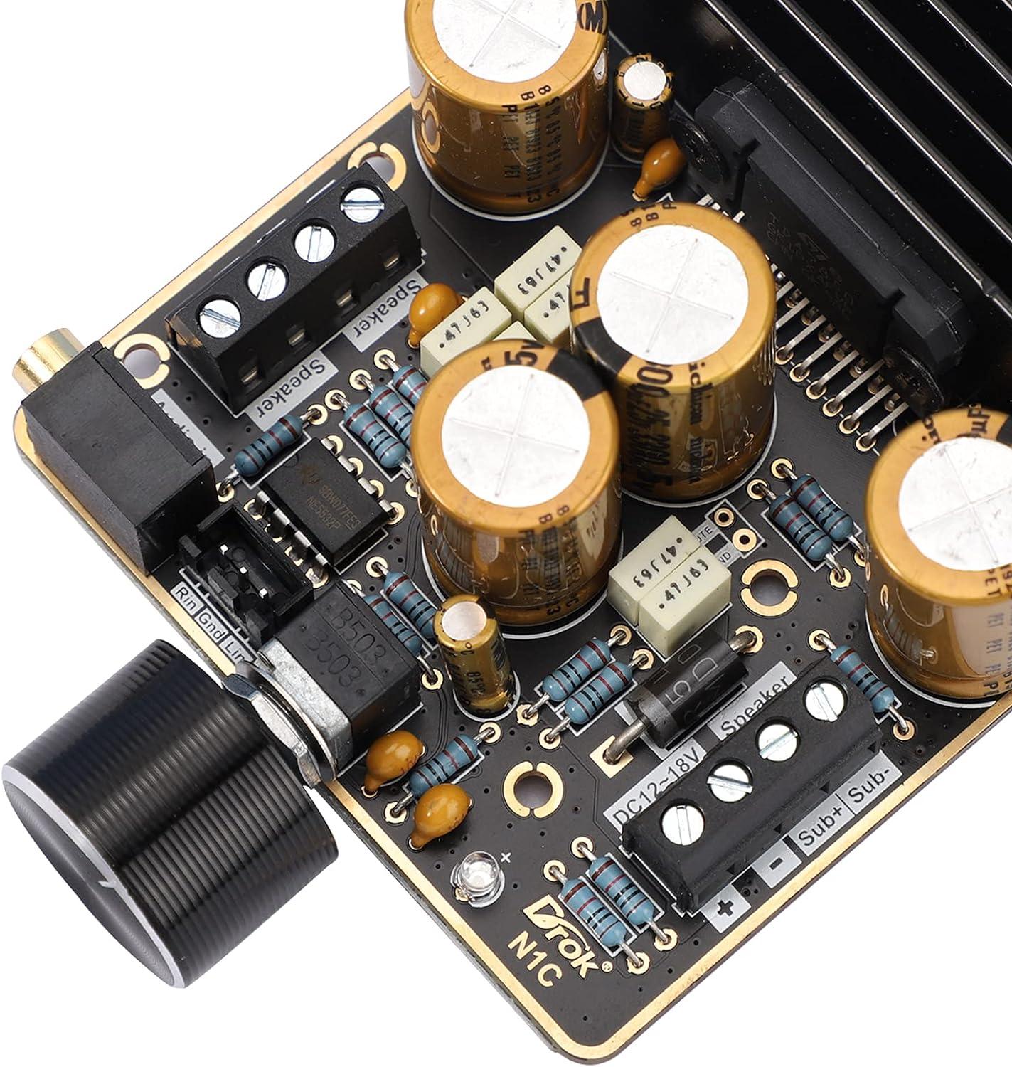 imageDROK Class AB Amplifier 21 Channel 80W80W Stereo and120W Pure Bass 918V 4 Audio Amplifier BoardBlack 2