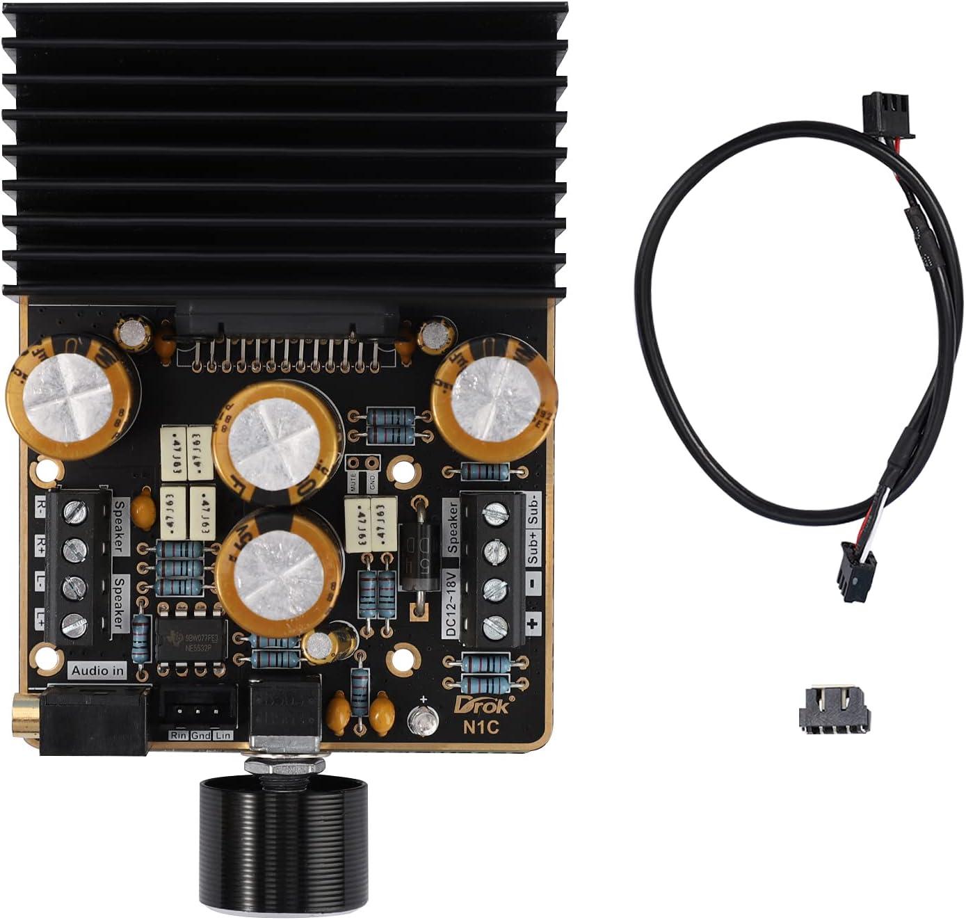 imageDROK Class AB Amplifier 21 Channel 80W80W Stereo and120W Pure Bass 918V 4 Audio Amplifier BoardBlack 2