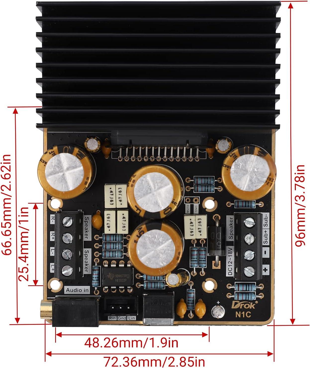 imageDROK Class AB Amplifier 21 Channel 80W80W Stereo and120W Pure Bass 918V 4 Audio Amplifier BoardBlack 2