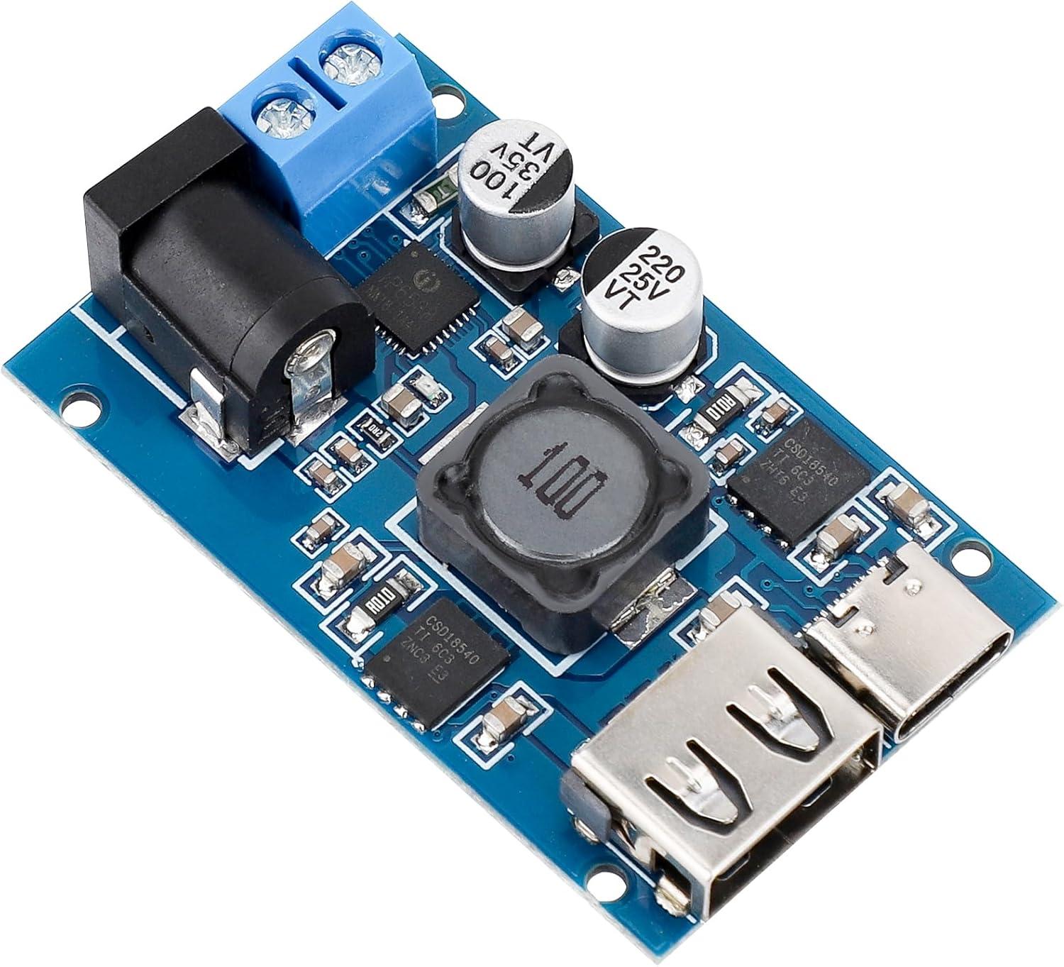 imageDROK DC Buck Converter 12V to 5V Step Down Converter Voltage Regulator 9V36V to 5V 356A Pack of 2 BlueBlue Pro1pcs