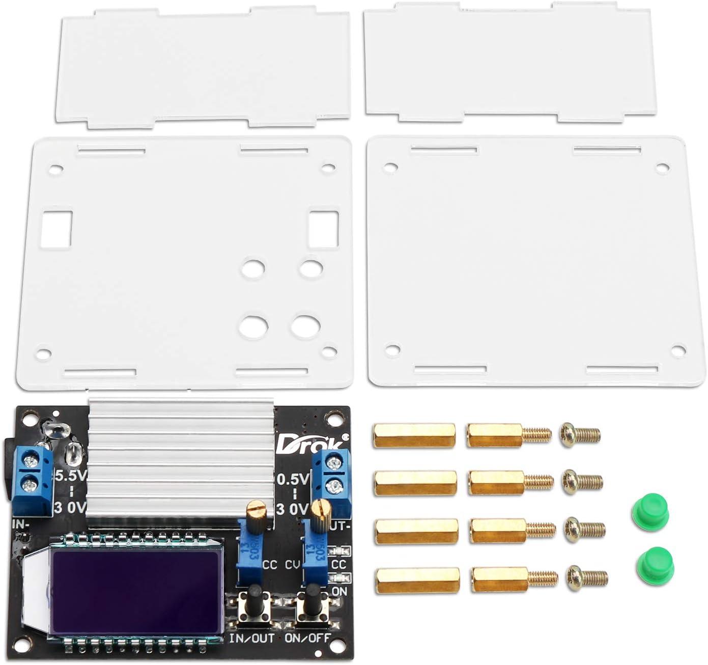 imageDROK DC Buck Converter 53V32V to 12V32V 12A Adjustable Power Supply 5v 9v 12v 24V 30V 32V Step Down Voltage Regulator with LCD Display Volt Transformer Reducer CC CV for RV Solar Panel Golf CartBuck Boost 5530V to 0530V 4A