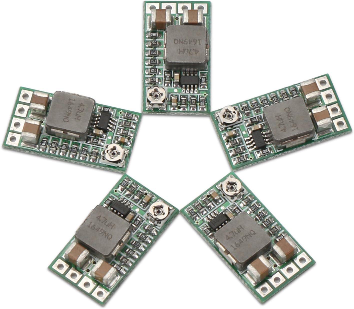 imageDROK DC Buck Converter 6pcs Mini Voltage Regulator DC 4520V 12V 9V Step Down to 5V Reducer Board 3A 10W Fixed Adjustable Volt Output StepDown Transformer Power Supply Stabilizer Module5pcs 4524V to 5V
