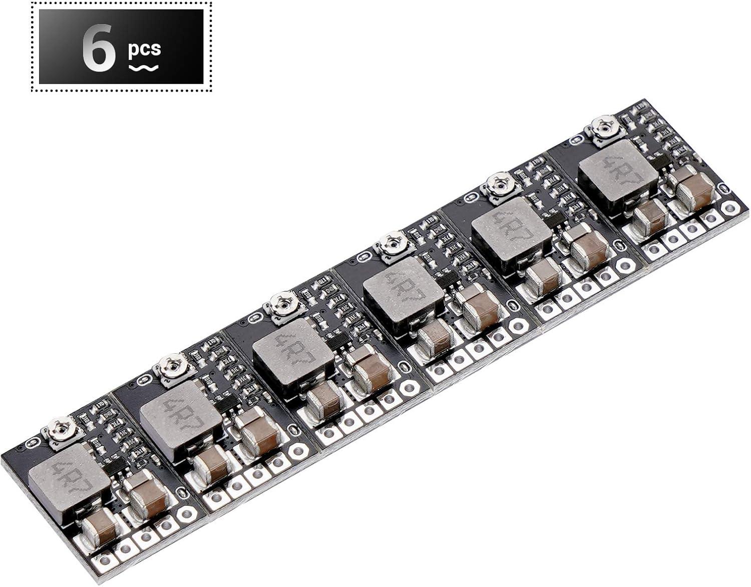 imageDROK DC Buck Converter 6pcs Mini Voltage Regulator DC 4520V 12V 9V Step Down to 5V Reducer Board 3A 10W Fixed Adjustable Volt Output StepDown Transformer Power Supply Stabilizer Module6pcs 4520V to 5V