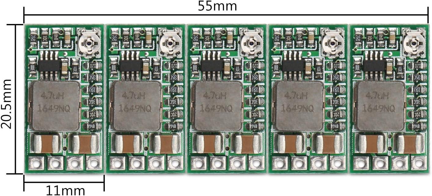 imageDROK DC Buck Converter 6pcs Mini Voltage Regulator DC 4520V 12V 9V Step Down to 5V Reducer Board 3A 10W Fixed Adjustable Volt Output StepDown Transformer Power Supply Stabilizer Module5pcs 4524V to 5V