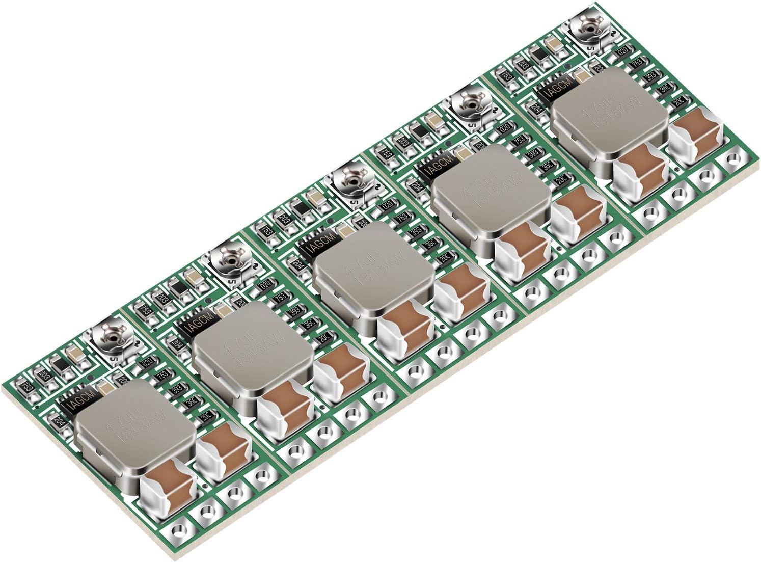 imageDROK DC Buck Converter 6pcs Mini Voltage Regulator DC 4520V 12V 9V Step Down to 5V Reducer Board 3A 10W Fixed Adjustable Volt Output StepDown Transformer Power Supply Stabilizer Module5pcs 4524V to 5V