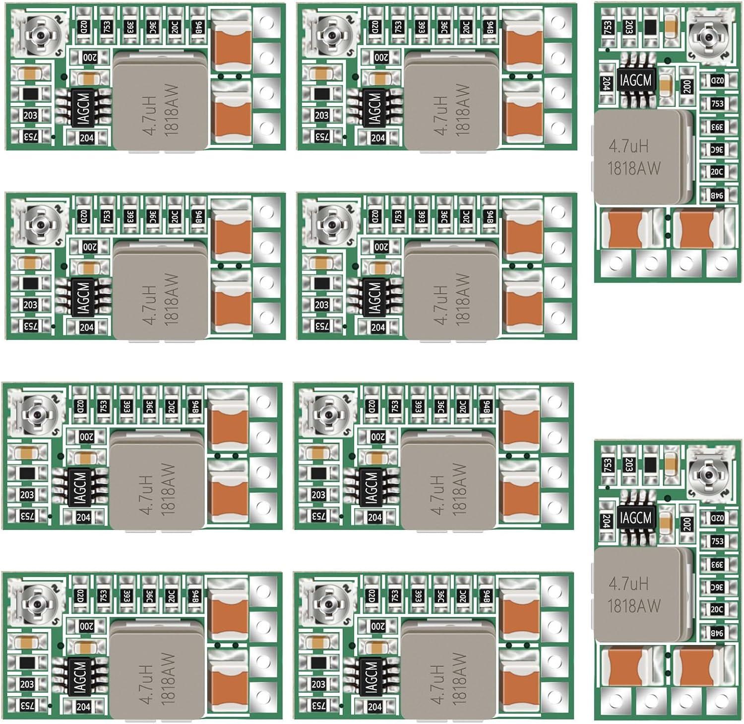 imageDROK DC Buck Converter 6pcs Mini Voltage Regulator DC 4520V 12V 9V Step Down to 5V Reducer Board 3A 10W Fixed Adjustable Volt Output StepDown Transformer Power Supply Stabilizer Module10pcs 4524V to 5V
