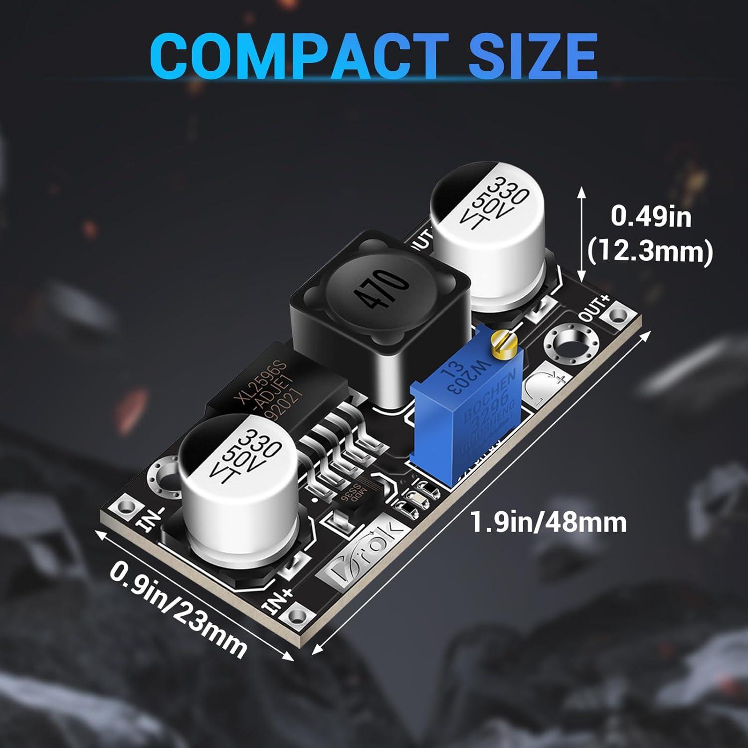 imageDROK DC Buck Converter Adjustable DC Voltage Regulator Adjustable 4540V to 12537V 36V 24V 12V 9V 5V 3V Variable Voltage Stabilizer Power Supply Volt Reducer Step Down TransformerBlack