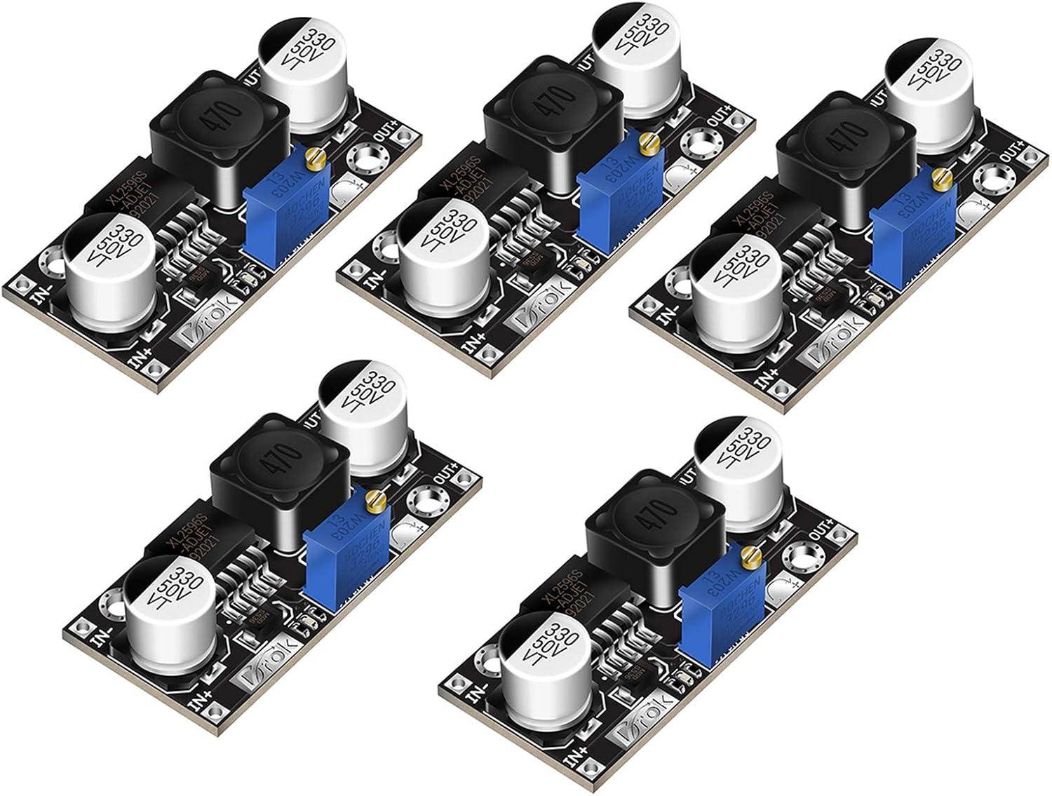 imageDROK DC Buck Converter Adjustable DC Voltage Regulator Adjustable 4540V to 12537V 36V 24V 12V 9V 5V 3V Variable Voltage Stabilizer Power Supply Volt Reducer Step Down TransformerBlack
