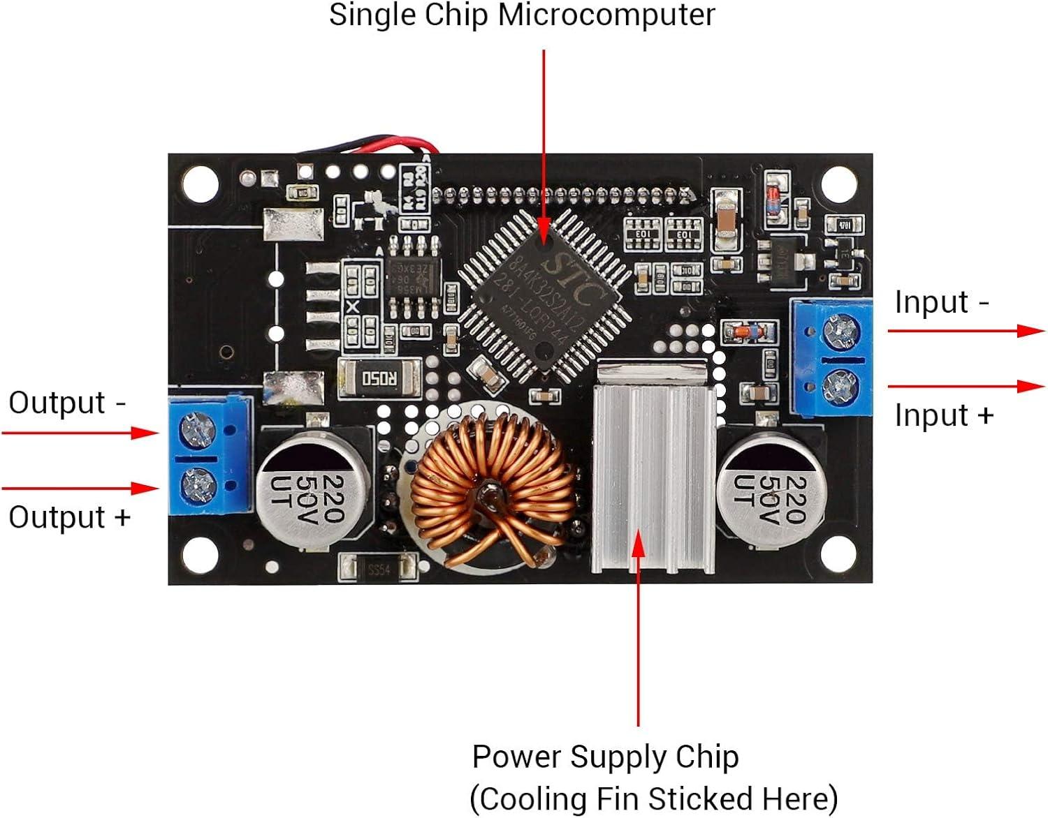 imageDROK DC Buck Converter Adjustable Voltage Regulator 12V 6V32V to 1532V 5A LCD Screen Step Down Converter with USB Port and Protective CaseBoost 630V to 732V  2pcs