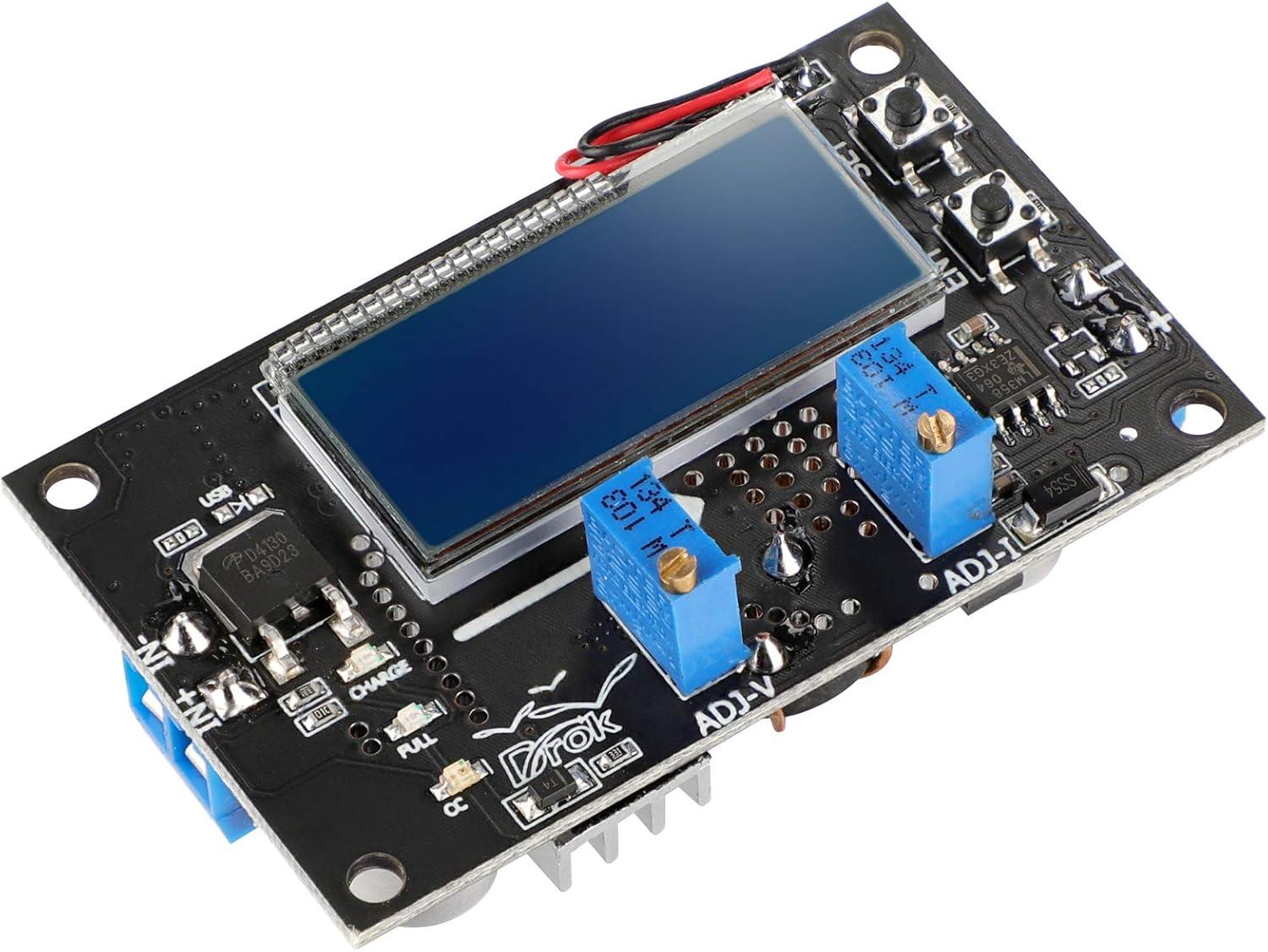 imageDROK DC Buck Converter Adjustable Voltage Regulator 12V 6V32V to 1532V 5A LCD Screen Step Down Converter with USB Port and Protective CaseBoost 630V to 732V