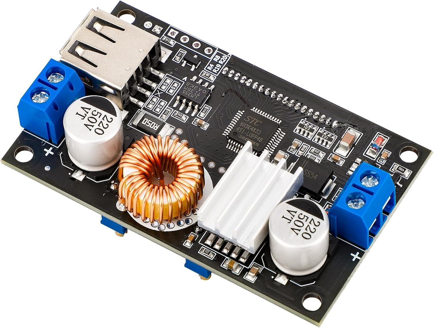 imageDROK DC Buck Converter Adjustable Voltage Regulator 12V 6V32V to 1532V 5A LCD Screen Step Down Converter with USB Port and Protective CaseBuck 632V to 1532V  2pcs