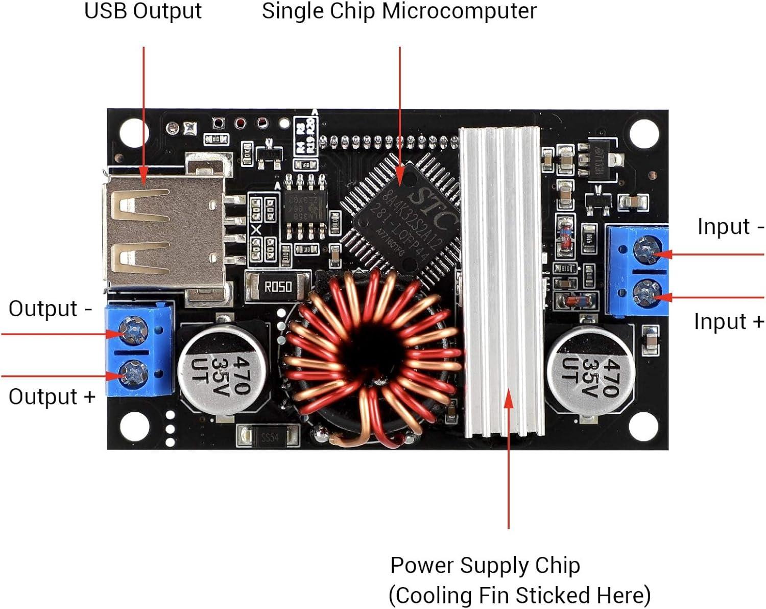 imageDROK DC Buck Converter Adjustable Voltage Regulator 12V 6V32V to 1532V 5A LCD Screen Step Down Converter with USB Port and Protective CaseBuck Boost 630V to 0530V  2pcs