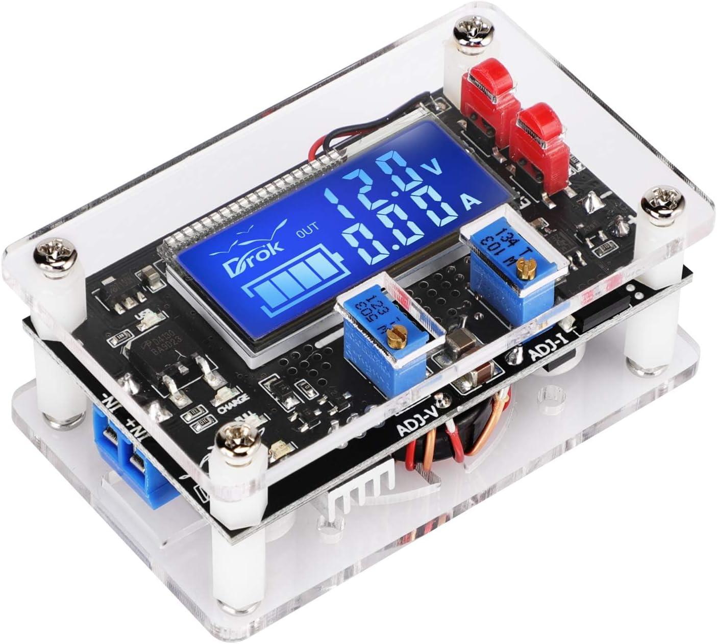 imageDROK DC Buck Converter Adjustable Voltage Regulator 12V 6V32V to 1532V 5A LCD Screen Step Down Converter with USB Port and Protective CaseBuck Boost 630V to 0530V  2pcs
