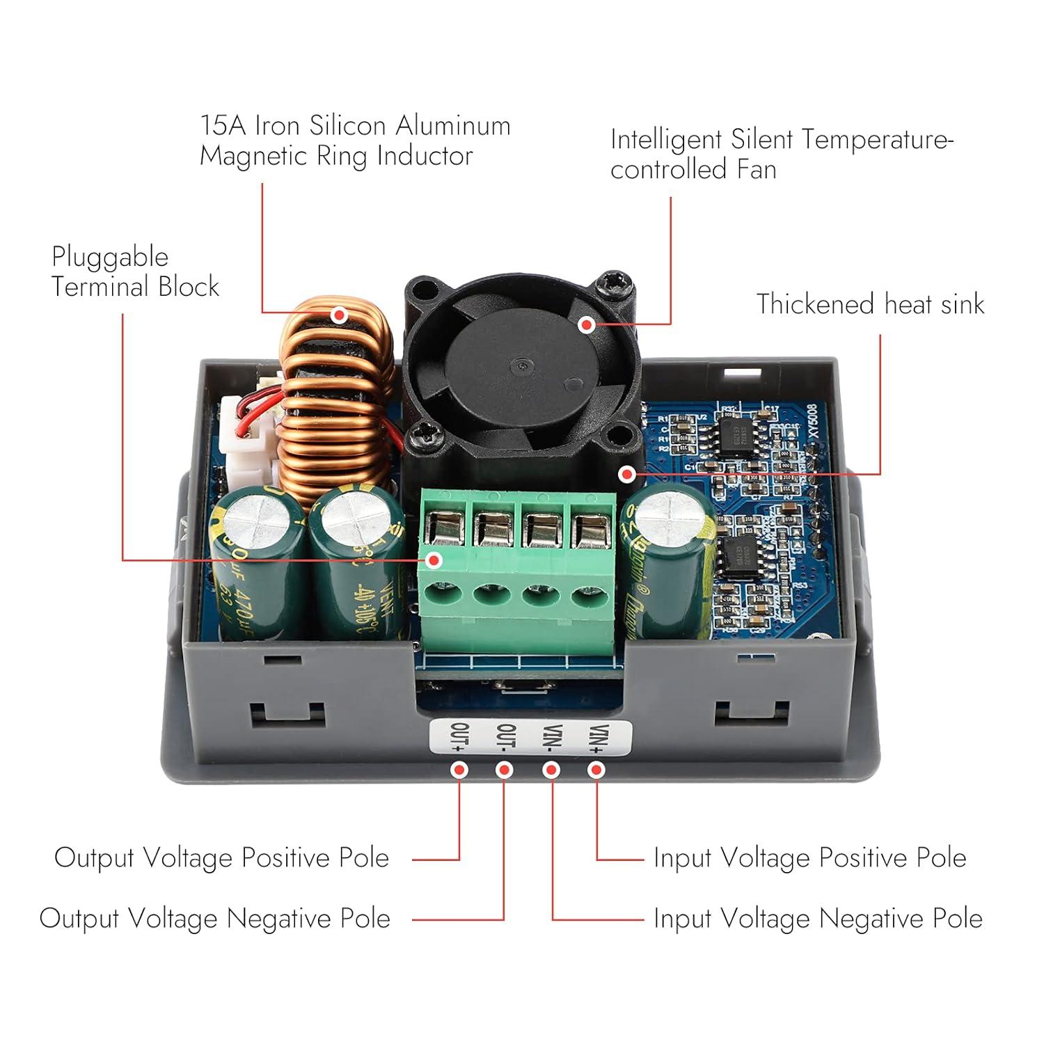 imageDROK DC Buck Converter Stepdown Voltage Regulator 655V to 050V 8A 400W 6V 12V 24V 36V 48V Constant Voltage and Constant Current Buck Module DC Regulated Power Supply