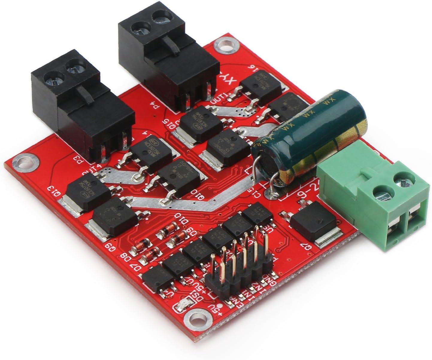 imageDROK DC Motor Driver L298 Dual H Bridge Motor Speed Controller DC 65V27V 7A PWM Motor Regulator Board 12V 24V Electric Motor Control Module Industrial 160W with Optocoupler Isolation160WPack of 2