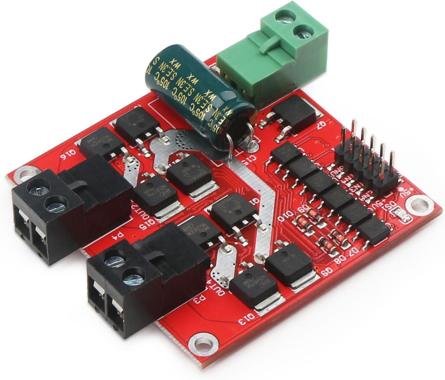 imageDROK DC Motor Driver L298 Dual H Bridge Motor Speed Controller DC 65V27V 7A PWM Motor Regulator Board 12V 24V Electric Motor Control Module Industrial 160W with Optocoupler Isolation160W