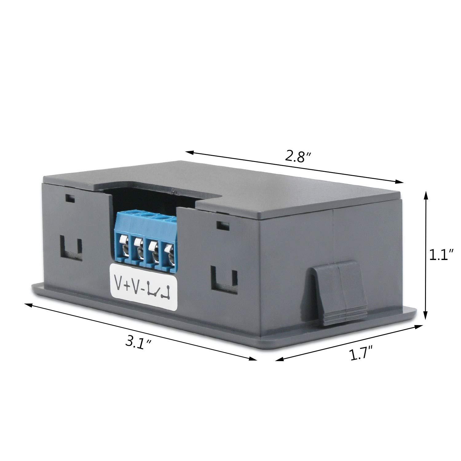 imageDROK Delay Relay Module DC 630V Timer Relay 12V 24V 001s9999min 50mA Digital Timer Cycle Delay Switch Module AC 220V Power OnOff Controller with LCD Display Switch Button Case10APack of 2