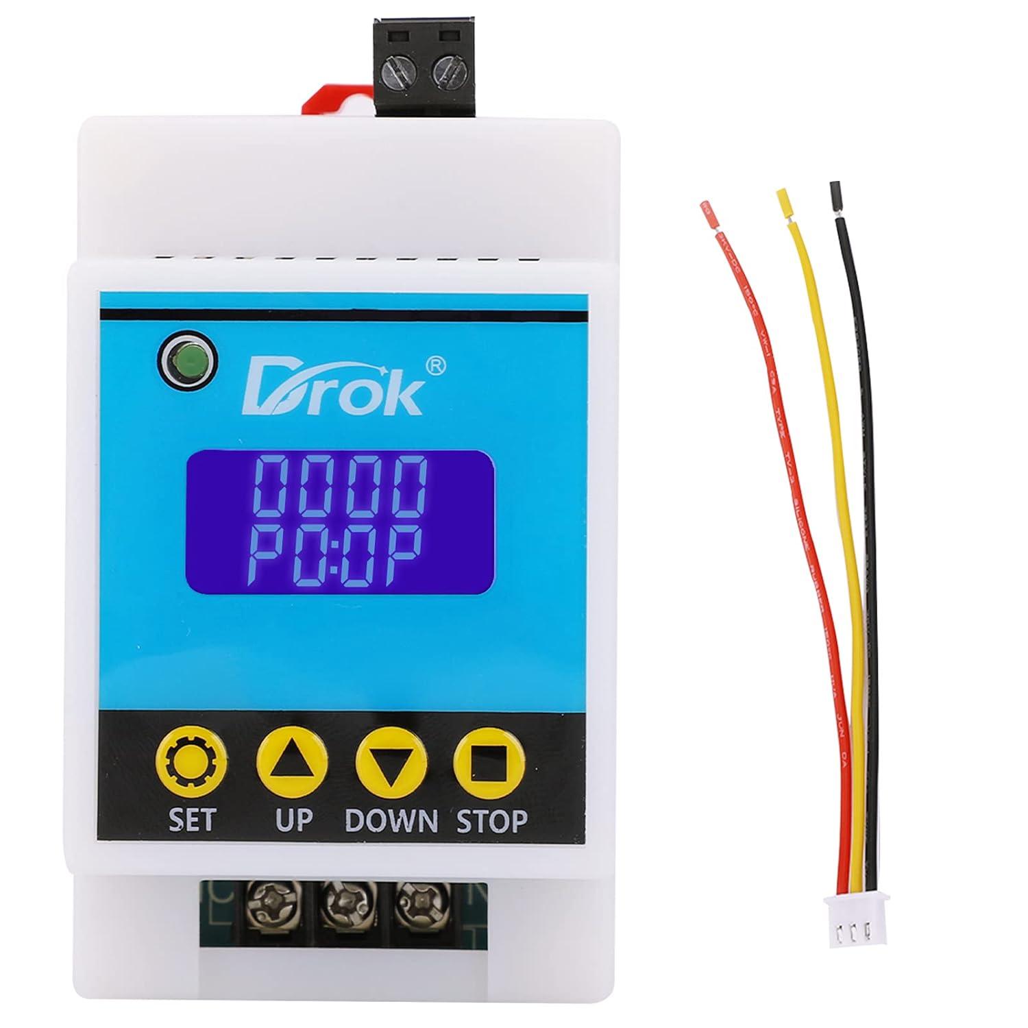 imageDROK Delay Relay Module DC 630V Timer Relay 12V 24V 001s9999min 50mA Digital Timer Cycle Delay Switch Module AC 220V Power OnOff Controller with LCD Display Switch Button Case30A