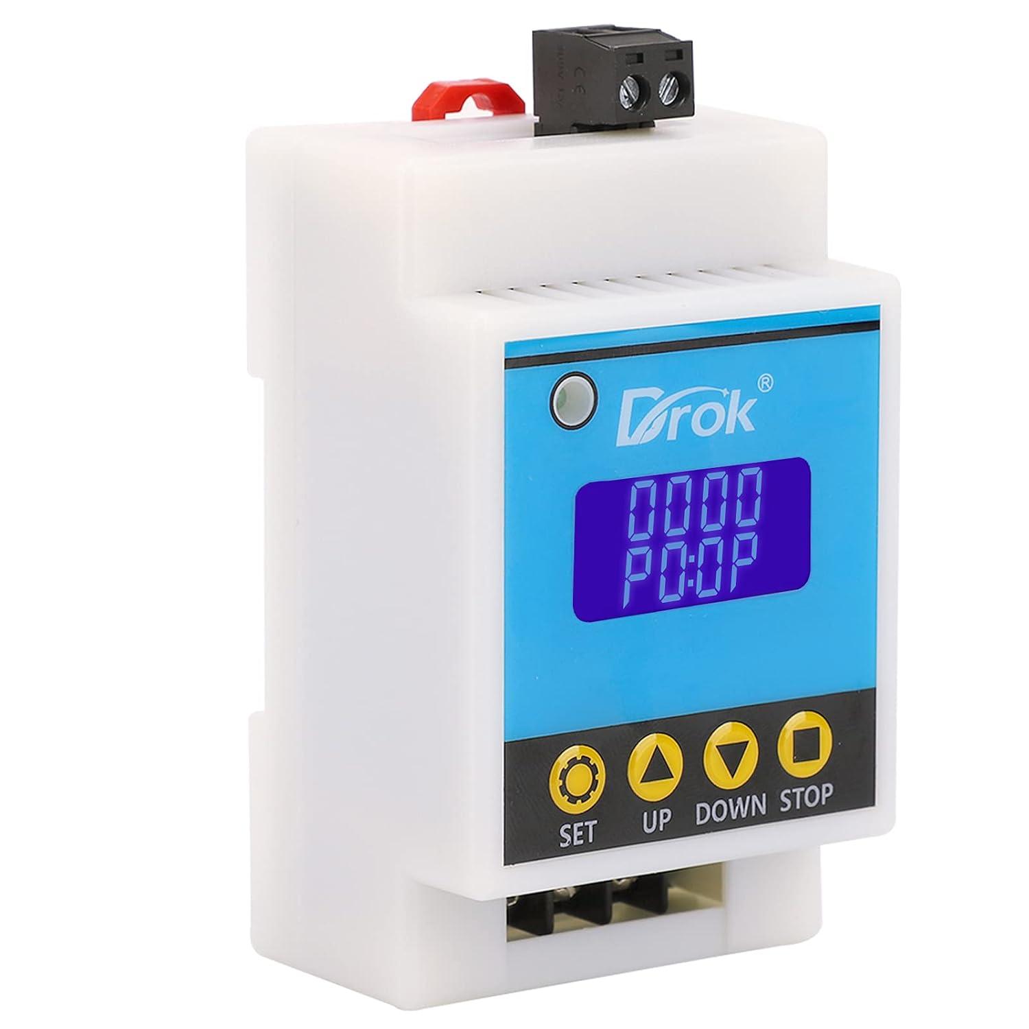 imageDROK Delay Relay Module DC 630V Timer Relay 12V 24V 001s9999min 50mA Digital Timer Cycle Delay Switch Module AC 220V Power OnOff Controller with LCD Display Switch Button Case30A