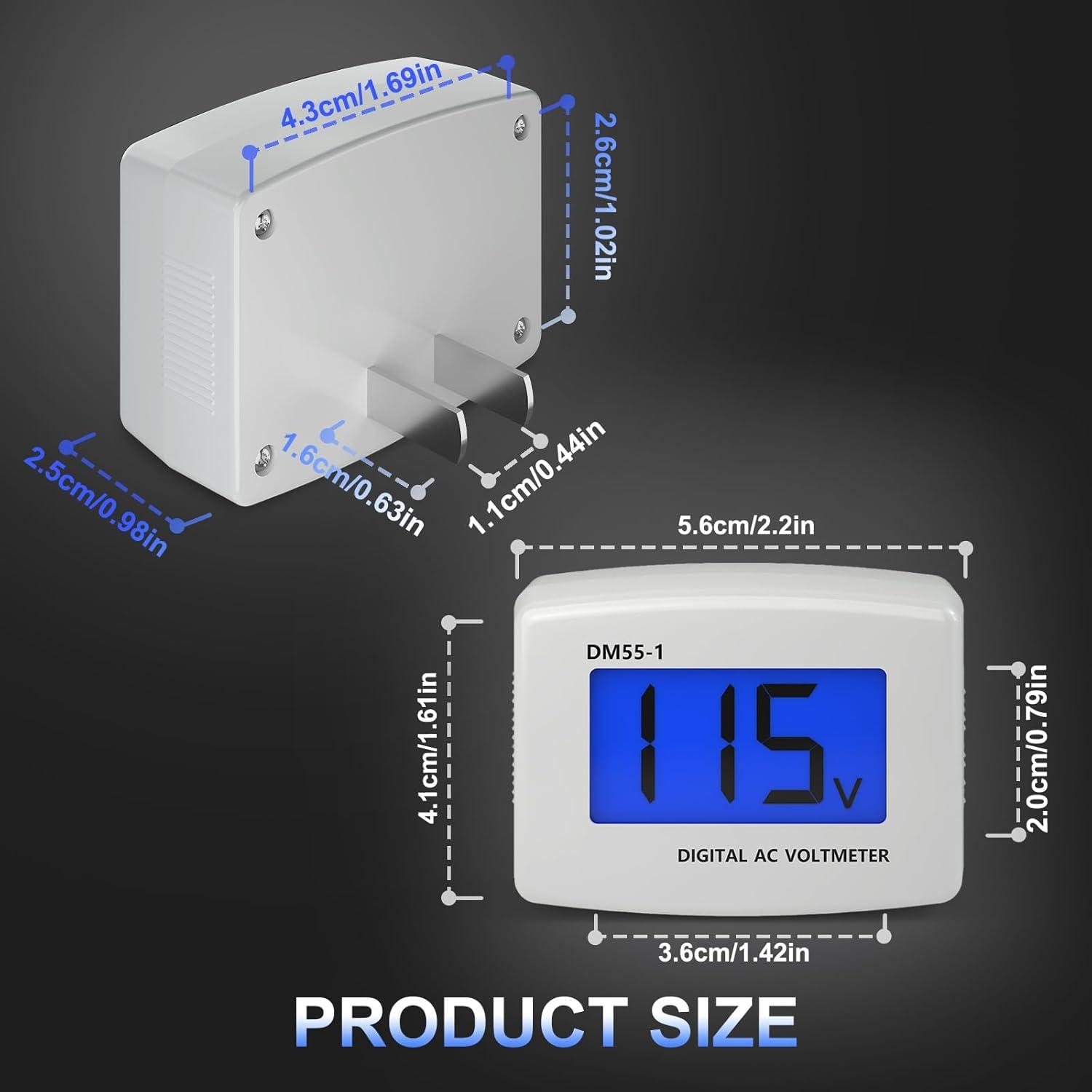 imageDROK Electric Voltage Testers 2pcs AC 80300V LCD Display Flat Plug Voltmeter Electrical Outlet Tester Plug in Digital Voltage Meter80300V
