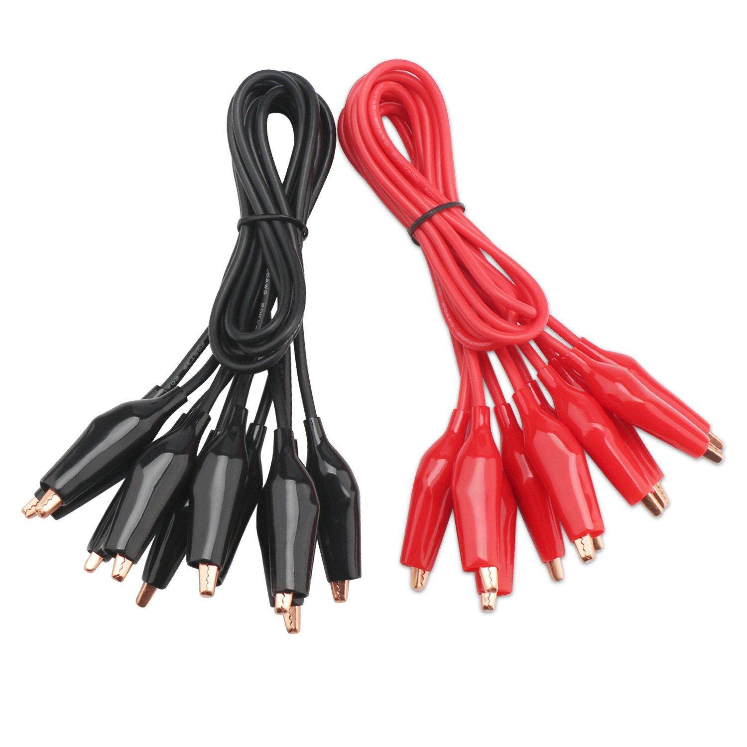 imageDROK Jumper Wires with Alligator Clips Electrical  10pcs 45mm Large Pure Copper 196 inches50cm Test Leads with Alligator Clips for Multimeter Electrical TestingTest Probes  Leads