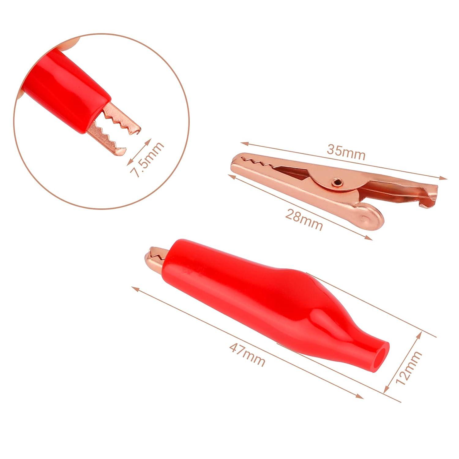imageDROK Jumper Wires with Alligator Clips Electrical  10pcs 45mm Large Pure Copper 196 inches50cm Test Leads with Alligator Clips for Multimeter Electrical TestingTest Probes  Leads