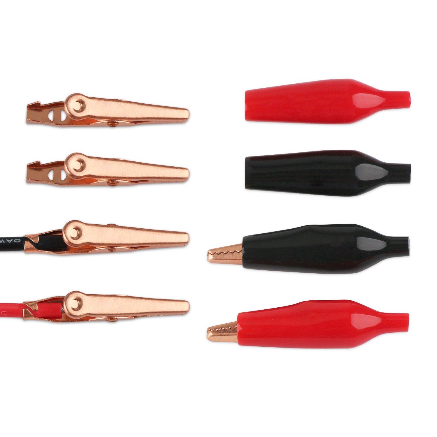 imageDROK Jumper Wires with Alligator Clips Electrical  10pcs 45mm Large Pure Copper 196 inches50cm Test Leads with Alligator Clips for Multimeter Electrical TestingTest Probes  Leads