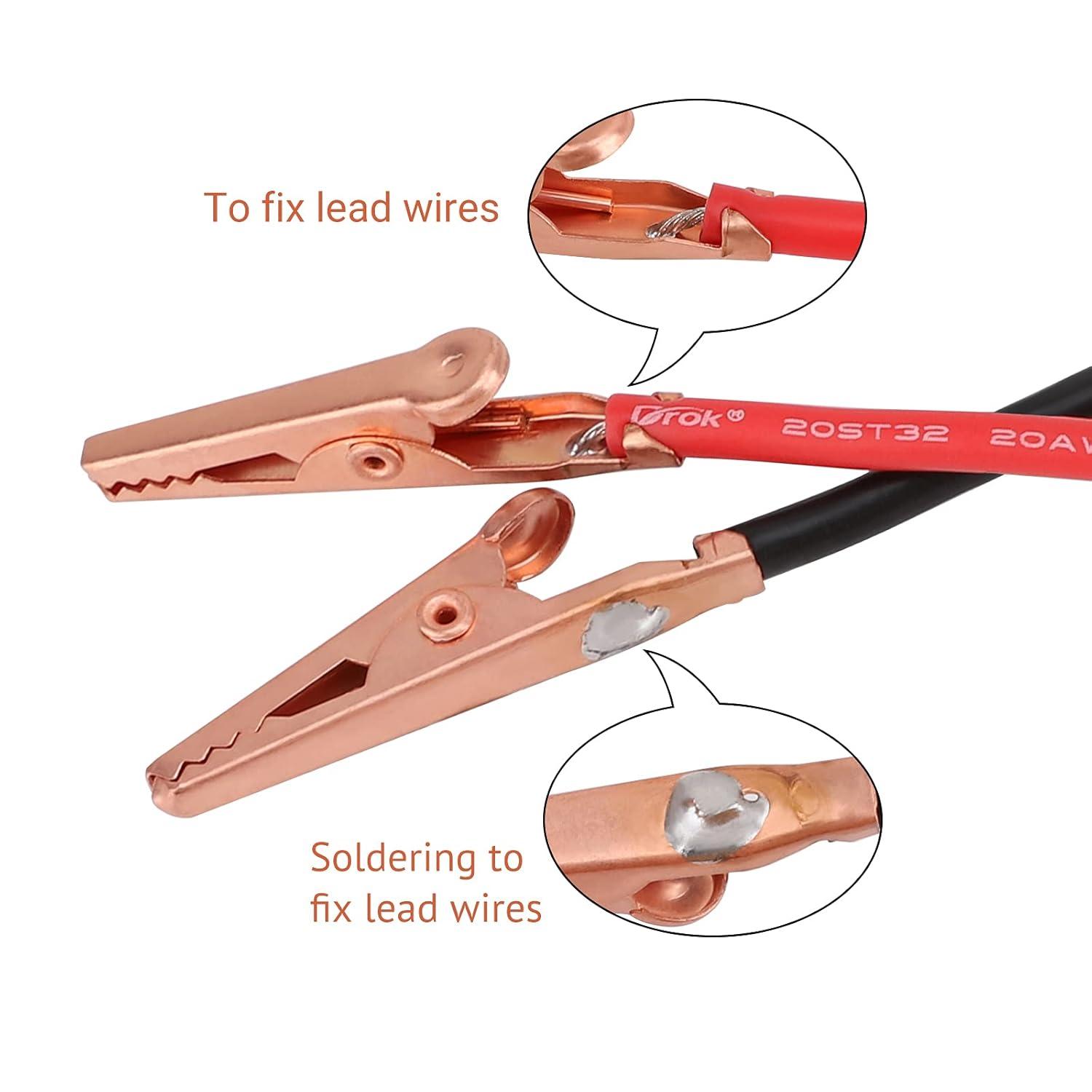 imageDROK Jumper Wires with Alligator Clips Electrical  10pcs 45mm Large Pure Copper 196 inches50cm Test Leads with Alligator Clips for Multimeter Electrical TestingTest Probes  Leads