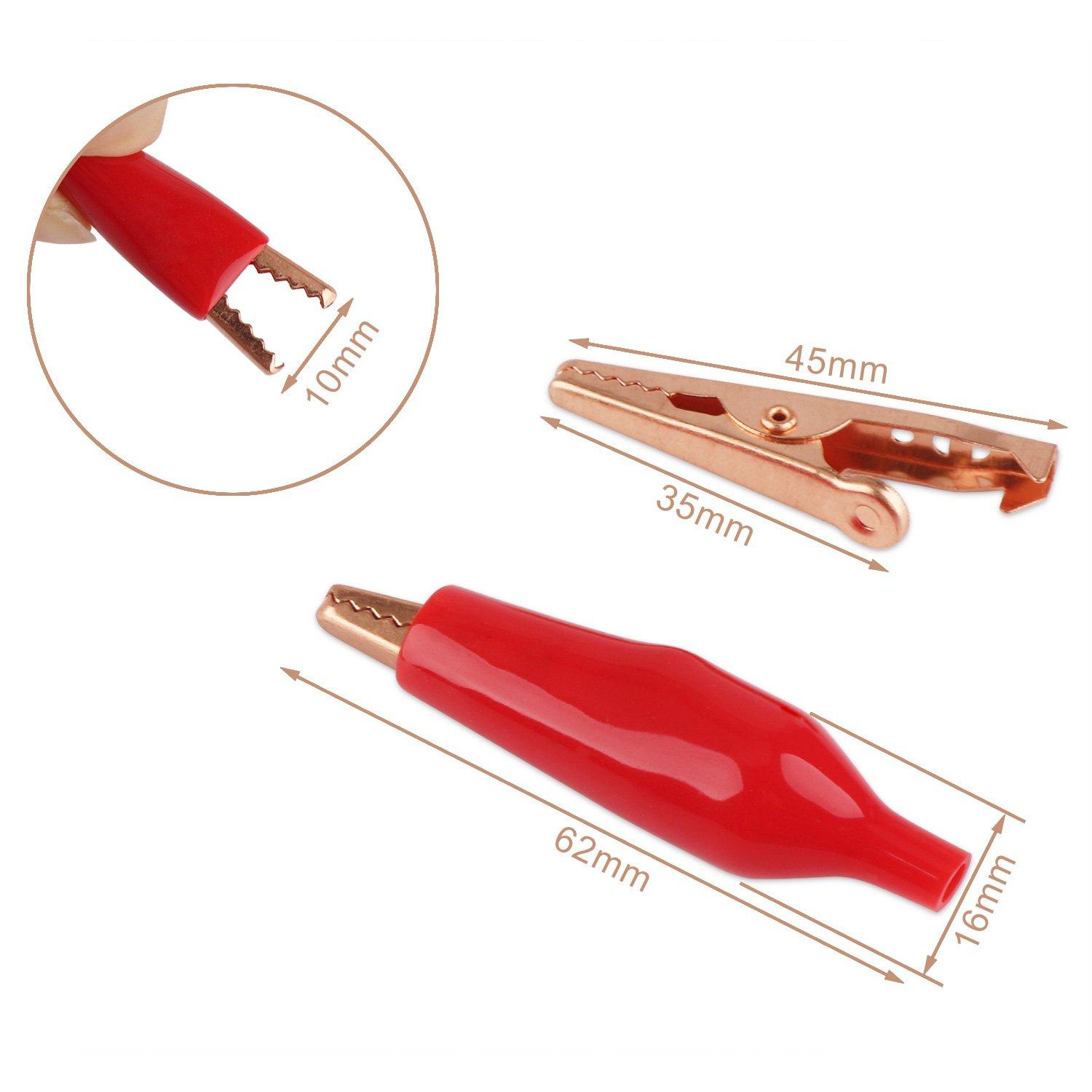 imageDROK Jumper Wires with Alligator Clips Electrical  10pcs 45mm Large Pure Copper 196 inches50cm Test Leads with Alligator Clips for Multimeter Electrical TestingTest Probes  Leads