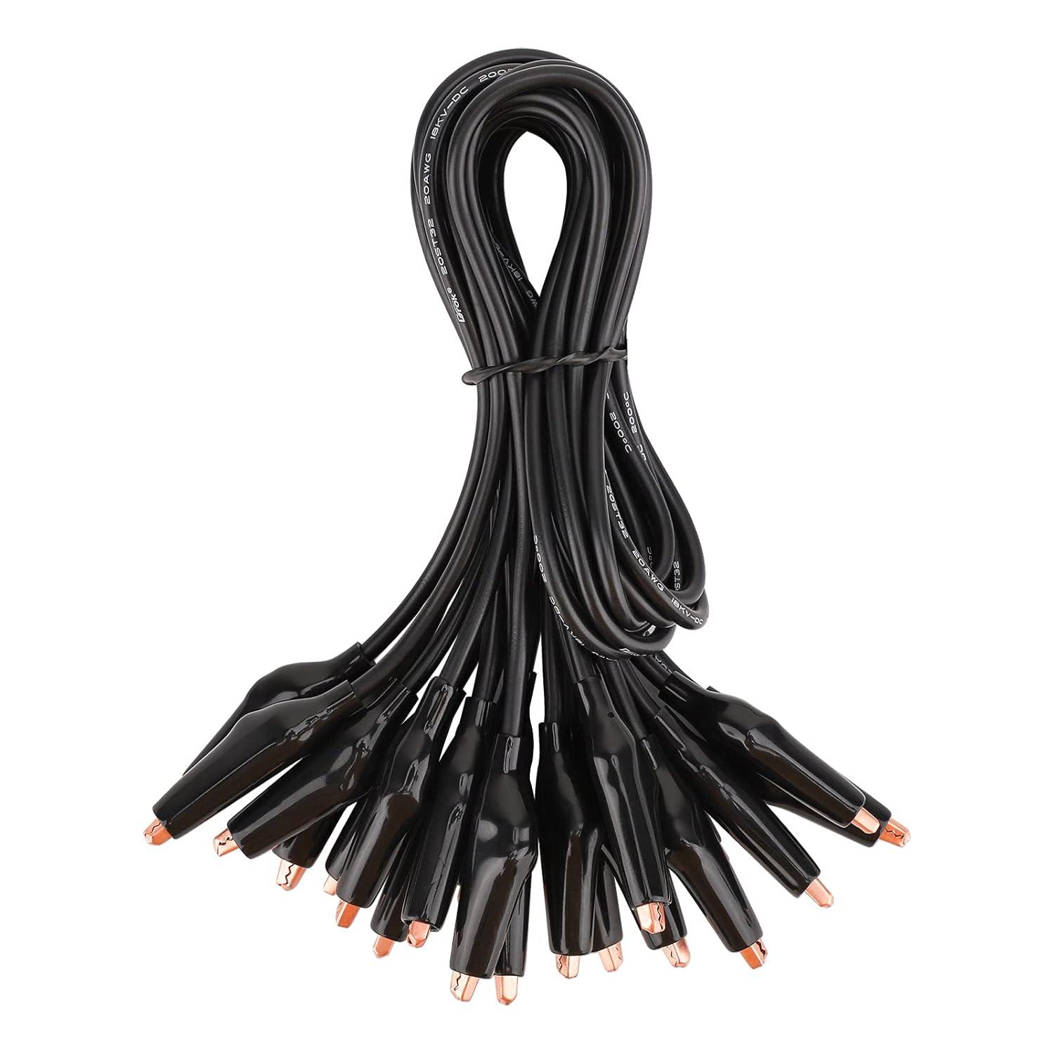 imageDROK Jumper Wires with Alligator Clips Electrical  10pcs 45mm Large Pure Copper 196 inches50cm Test Leads with Alligator Clips for Multimeter Electrical TestingTest Probes  Leads