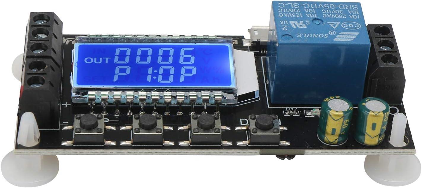 imageDROK Timer Relay  5V12V24V Time Delay Relay Switch DelayOff Cycle Timer 001s9999mins with LCD Display Support Micro USB 5V Power SupplyBlack