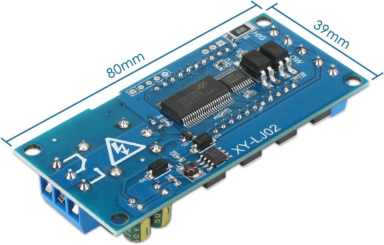 imageDROK Timer Relay  5V12V24V Time Delay Relay Switch DelayOff Cycle Timer 001s9999mins with LCD Display Support Micro USB 5V Power SupplyBlue
