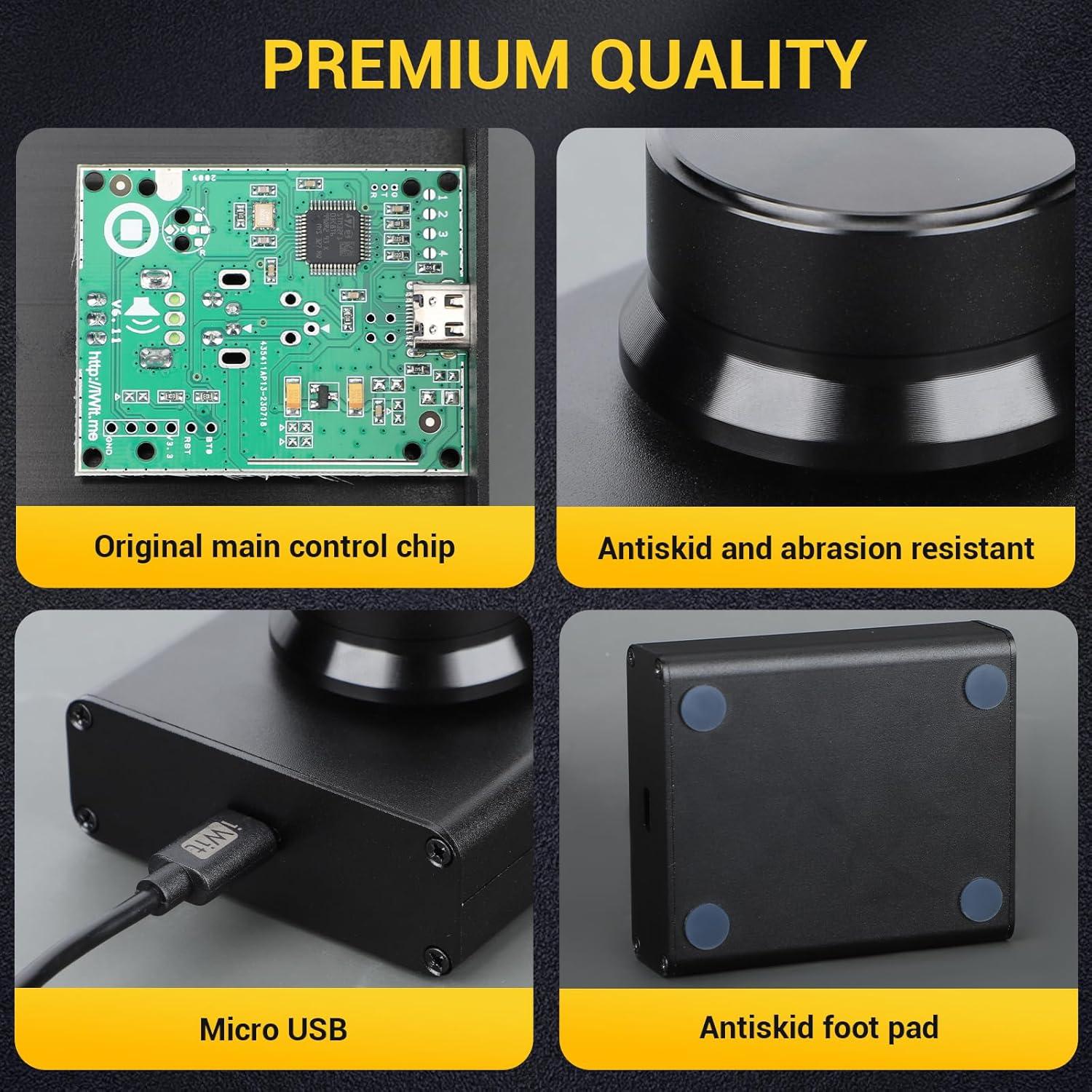 imageDROK USB Volume Knob Small PC Computer Speaker Volume Control Audio External USB Volume Control Knob with 1Key Mute Function Support Win7 8 10 XP Mac Vista Android Black and SilverBlack