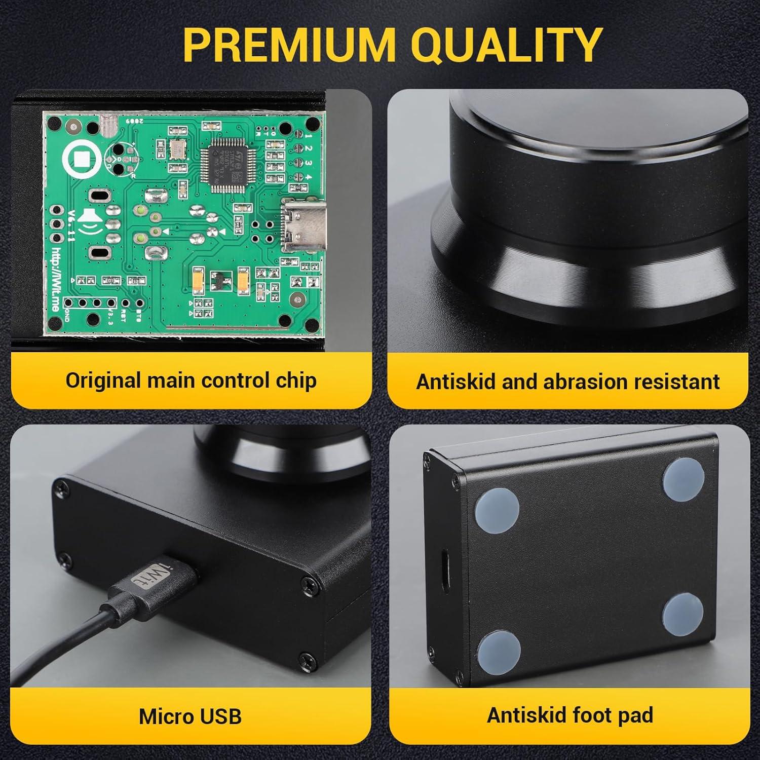 imageDROK USB Volume Knob Small PC Computer Speaker Volume Control Audio External USB Volume Control Knob with 1Key Mute Function Support Win7 8 10 XP Mac Vista Android Black and SilverBlack