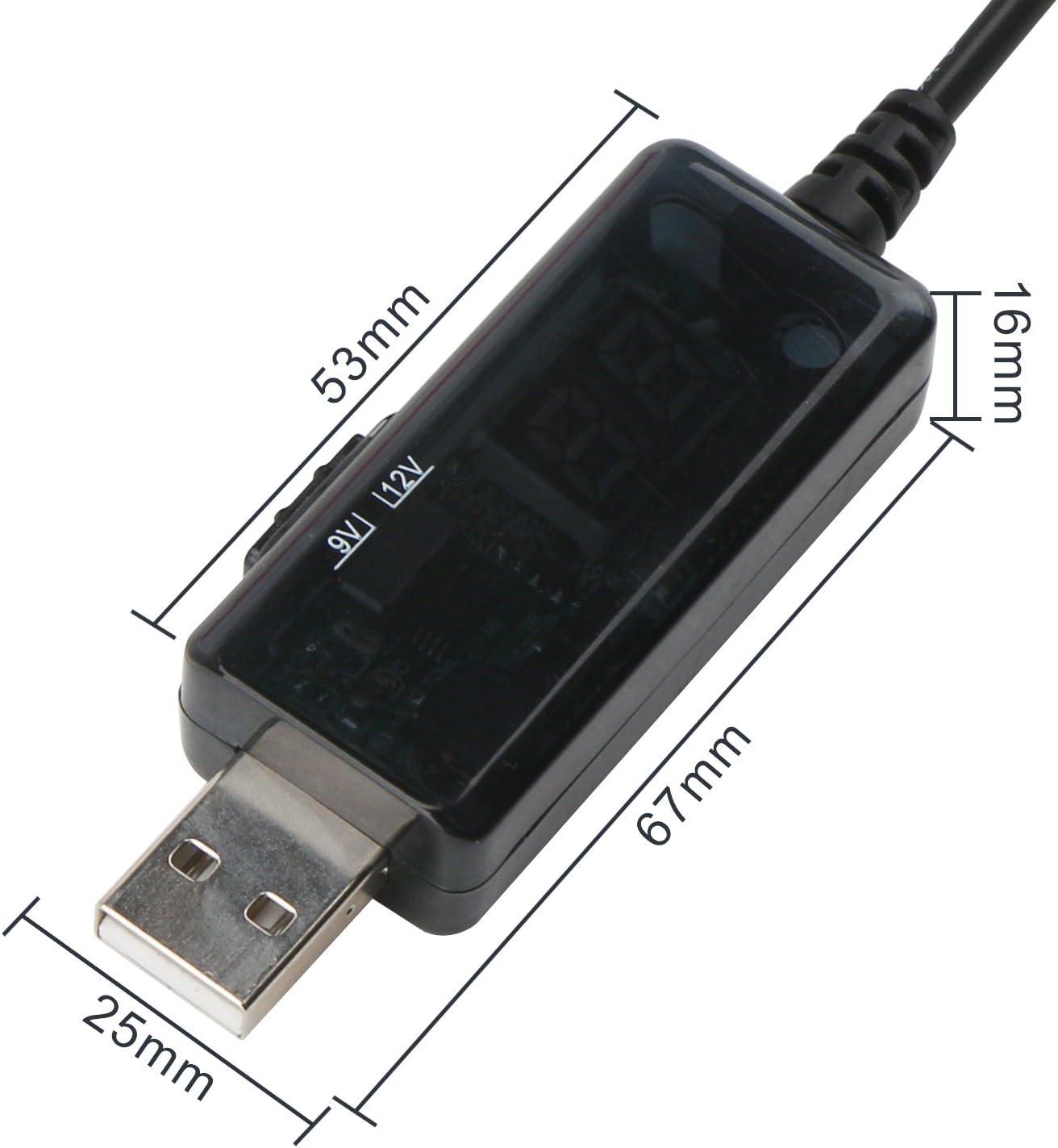 imageDROK USB to 9v 5v to 12v Step Up USB Cable DC 5V Boost to 9V 12V Voltage Converter 1A Stepup Volt Transformer Power Regulator Line with LED Display5V to 912V