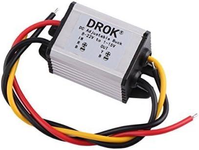 imageDROK Waterproof DC Buck Converter Voltage Regulator 822V to 315V 5V 12V 3A Adjustable Output Power Supply Transformer StepDown Volt Module Board for Car Auto Vehicle Motor Regulated SR