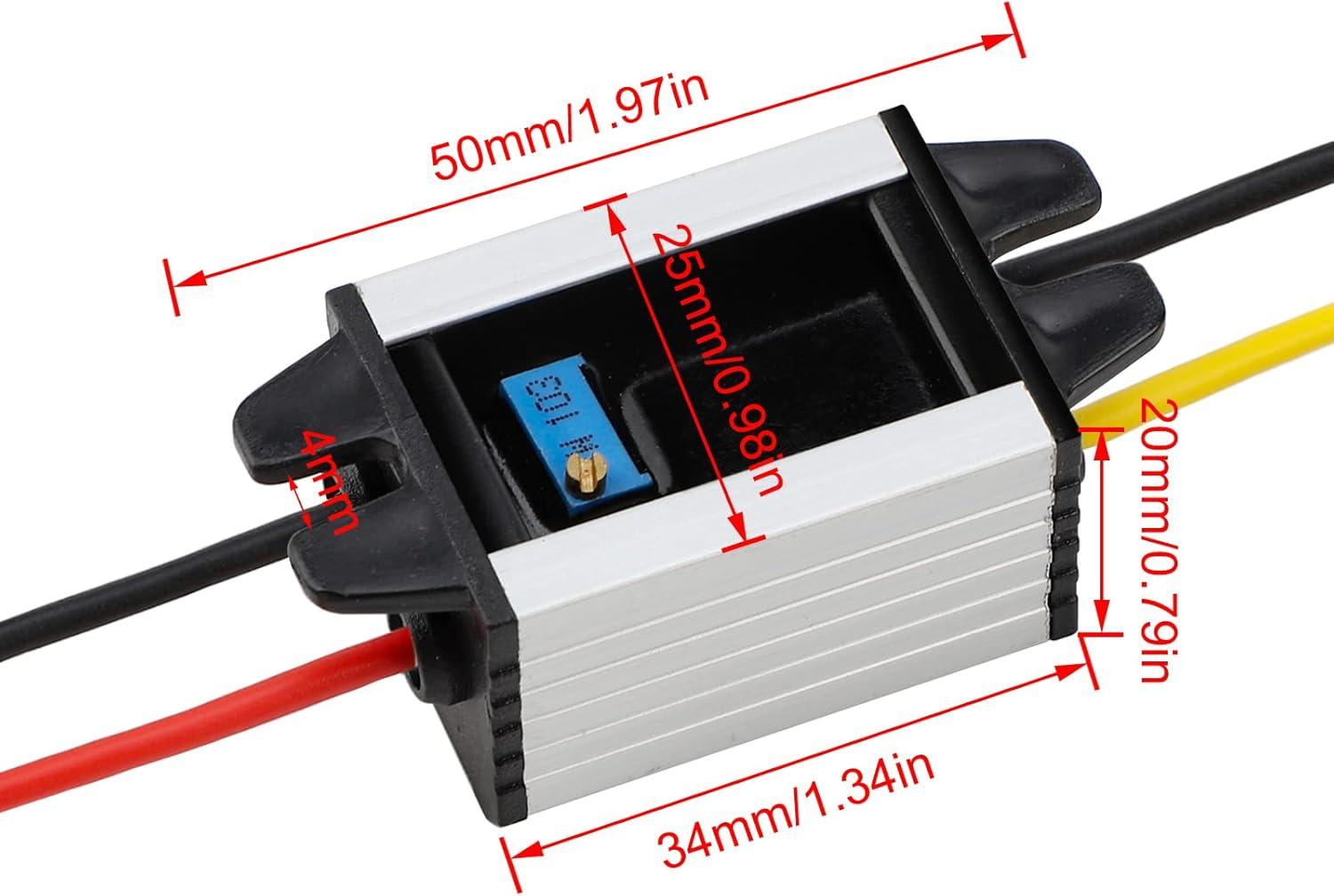 imageDROK Waterproof DC Buck Converter Voltage Regulator 822V to 315V 5V 12V 3A Adjustable Output Power Supply Transformer StepDown Volt Module Board for Car Auto Vehicle Motor Regulated SR