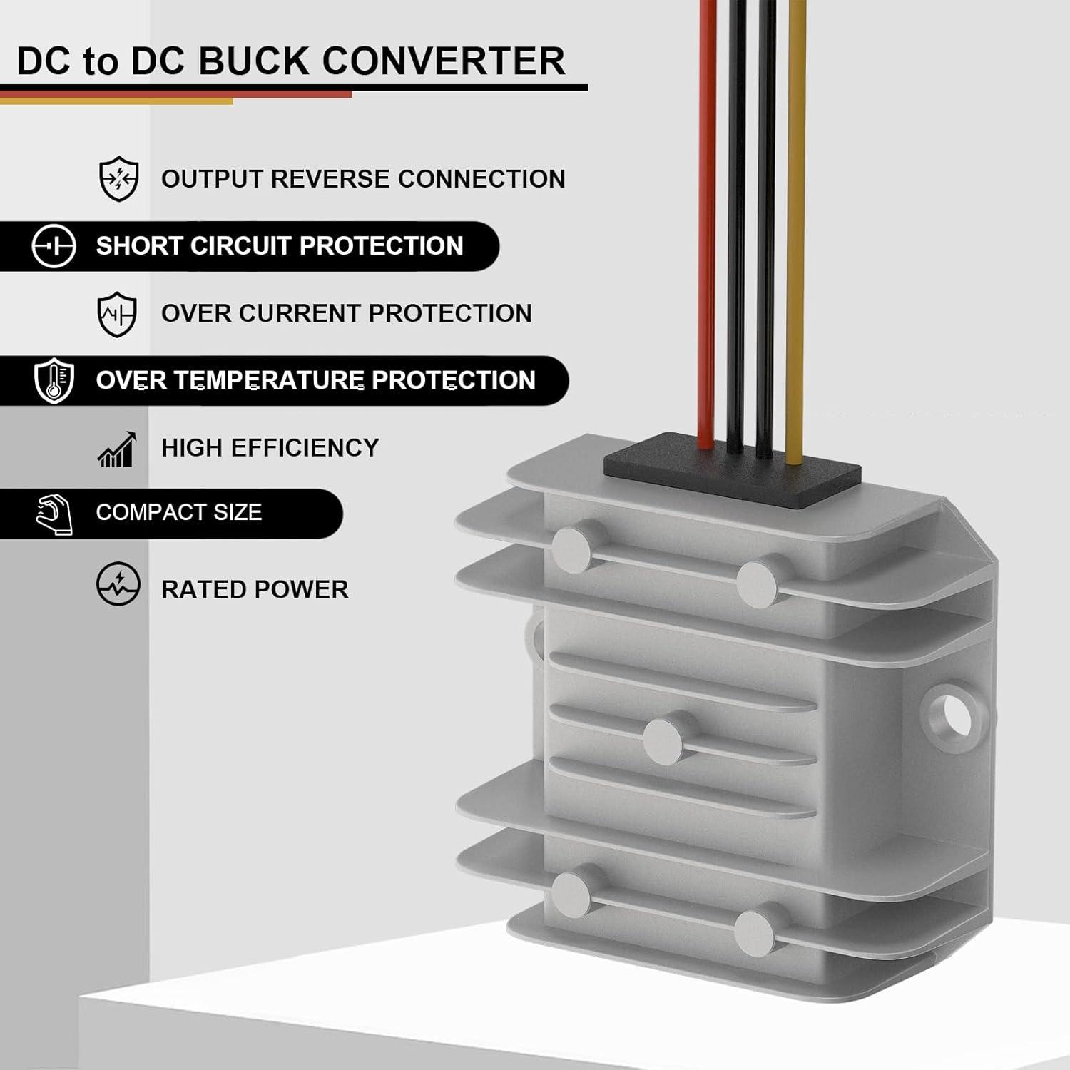 imageDROK Waterproof DC to DC Buck Converter  Step Down Converter 1190V to 5V 6A Voltage Regulator 12V 24V 36V 48V 60V 72V Power Supply1190V to 5V2 Pack
