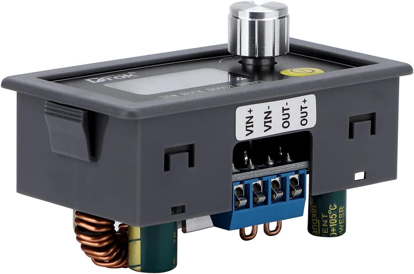 imageDrok DC Buck Boost Converter 5V30V Step Up Down to 0630V Digital Control Power Supply 6V 12V 24V Voltage Regulator LCD Digital Display Buck Boost Module Voltage Transformer for Golf CartBuck Boost 530V to 030V 35W