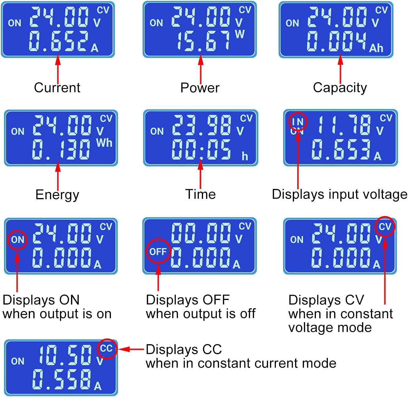 imageDrok DC Buck Boost Converter 5V30V Step Up Down to 0630V Digital Control Power Supply 6V 12V 24V Voltage Regulator LCD Digital Display Buck Boost Module Voltage Transformer for Golf CartBuck Boost 530V to 030V 35W