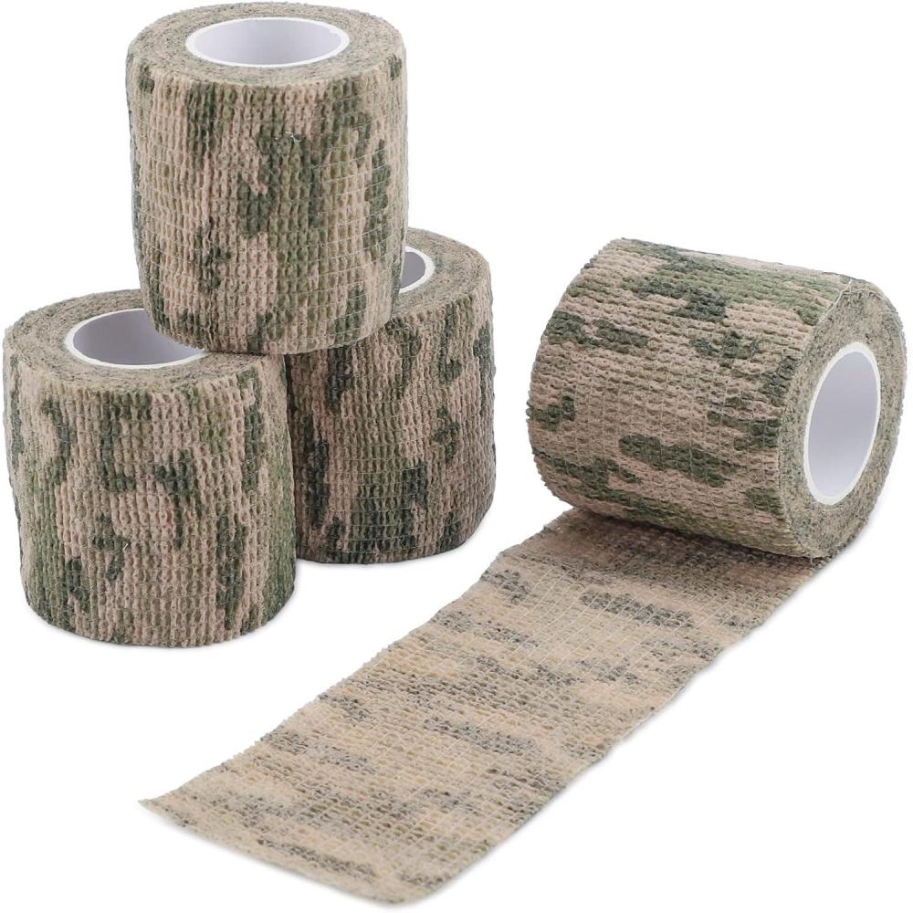 imageDROK 410 Roll Camo Tape Wrap Camouflage SelfAdhesive Camo Stick Bandage for Outdoor Sports Climbing Camping 23in x 1476ft for Range Finder Camera Flashlight BicycleGrass