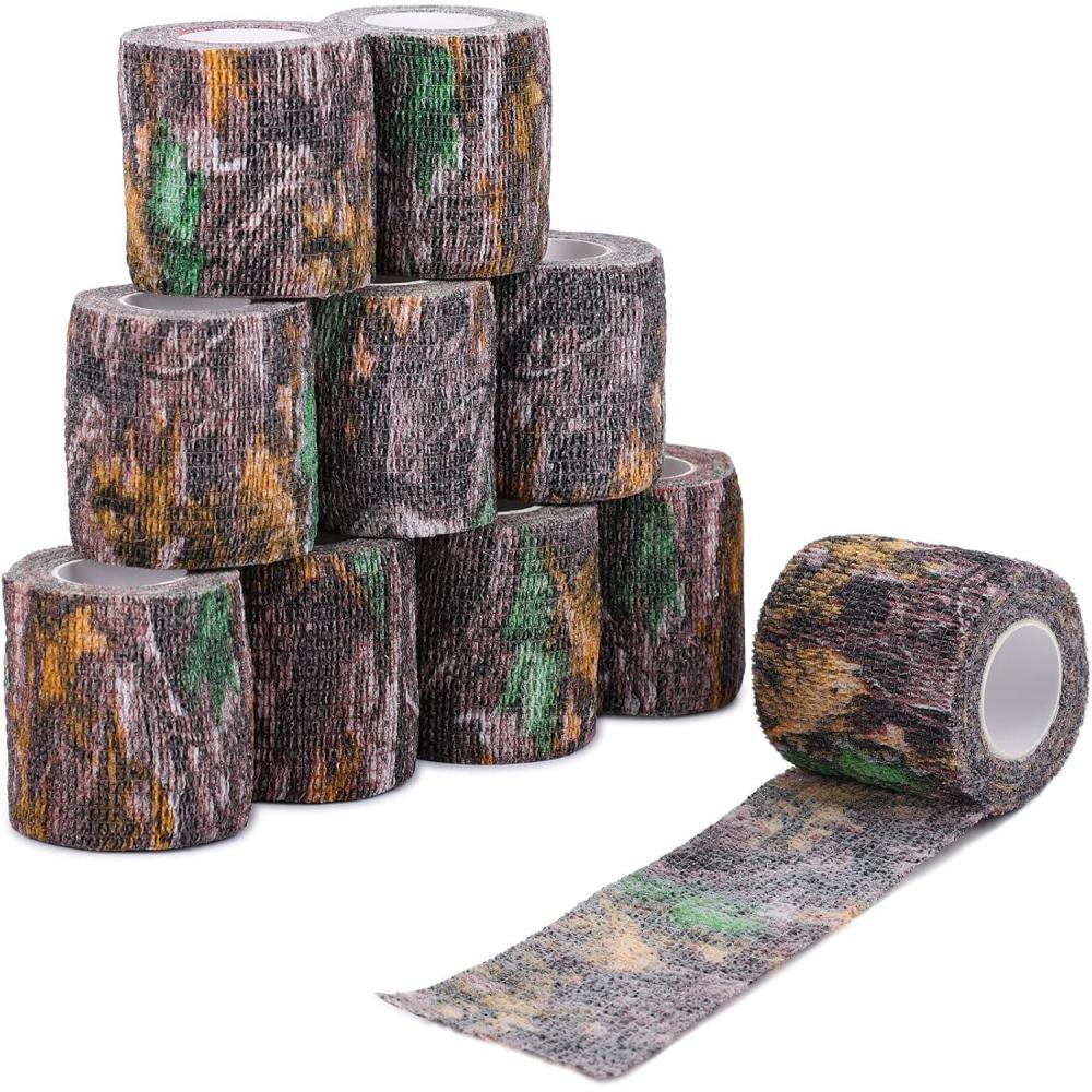 imageDROK 410 Roll Camo Tape Wrap Camouflage SelfAdhesive Camo Stick Bandage for Outdoor Sports Climbing Camping 23in x 1476ft for Range Finder Camera Flashlight BicycleBionic Wood