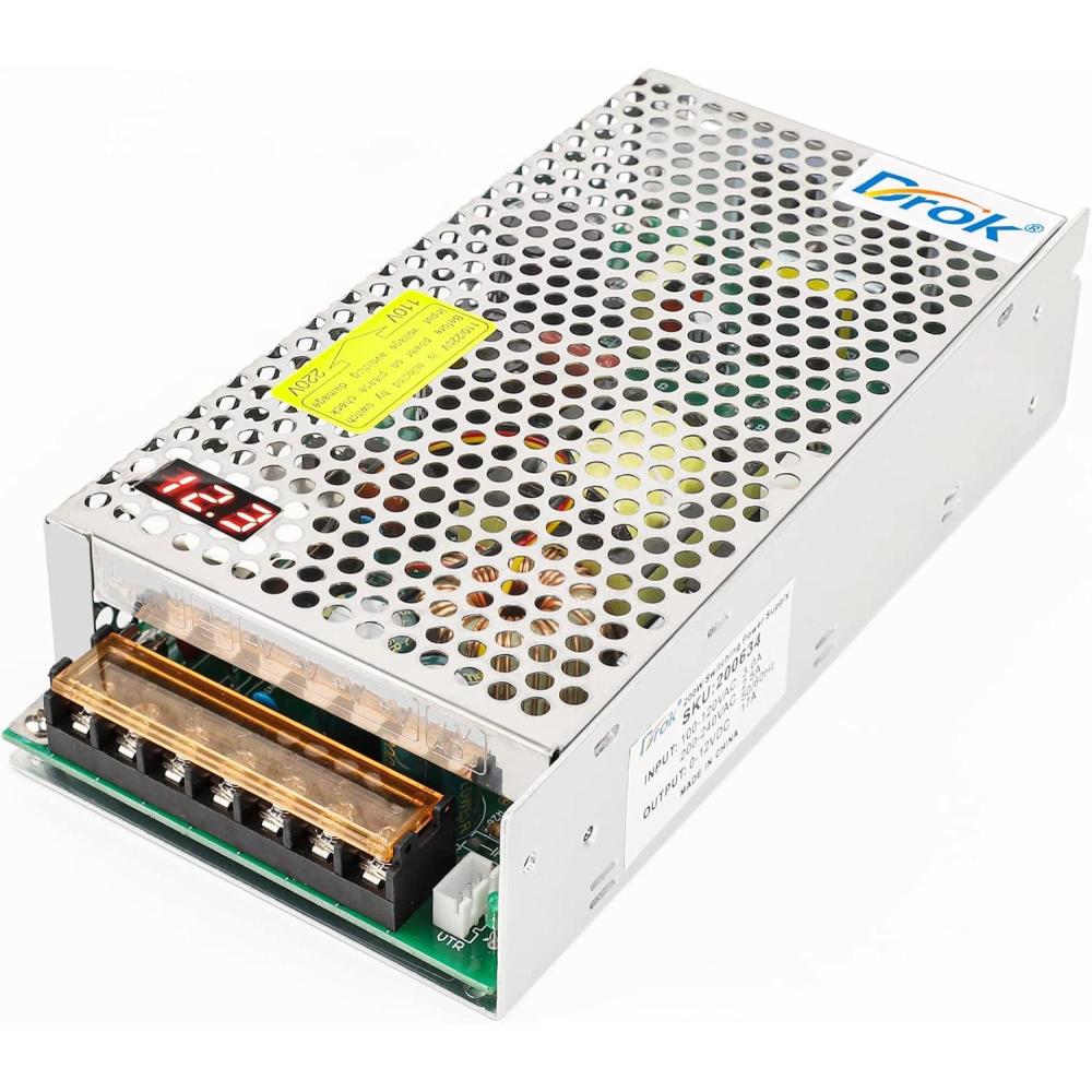 imageDROK 48V Power Supply AC 110V220V to DC 048V 10A 480W Buck Converter Adjustable Variable LED Adapter Regulated 5V 12V 24V 30V 36V 48V Volt Voltage Transformer 10A Amp Charger for Lab CCTVSingle Display Fix Current
