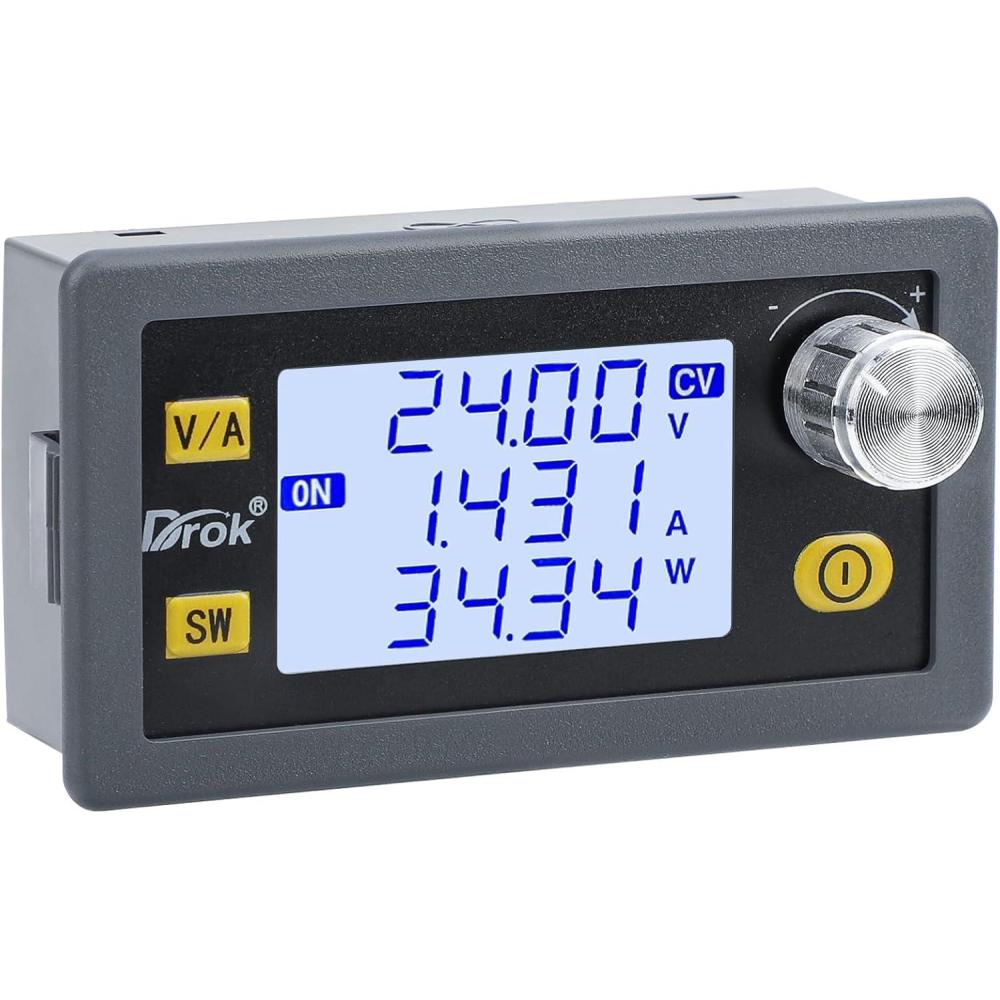 imageDROK Buck Boost Converter DC 636V to 0636V Adjustable Voltage Regulator 5A 80W Step Up Step Down Converter LCD Display Power Supply for Solar Panel RV35W
