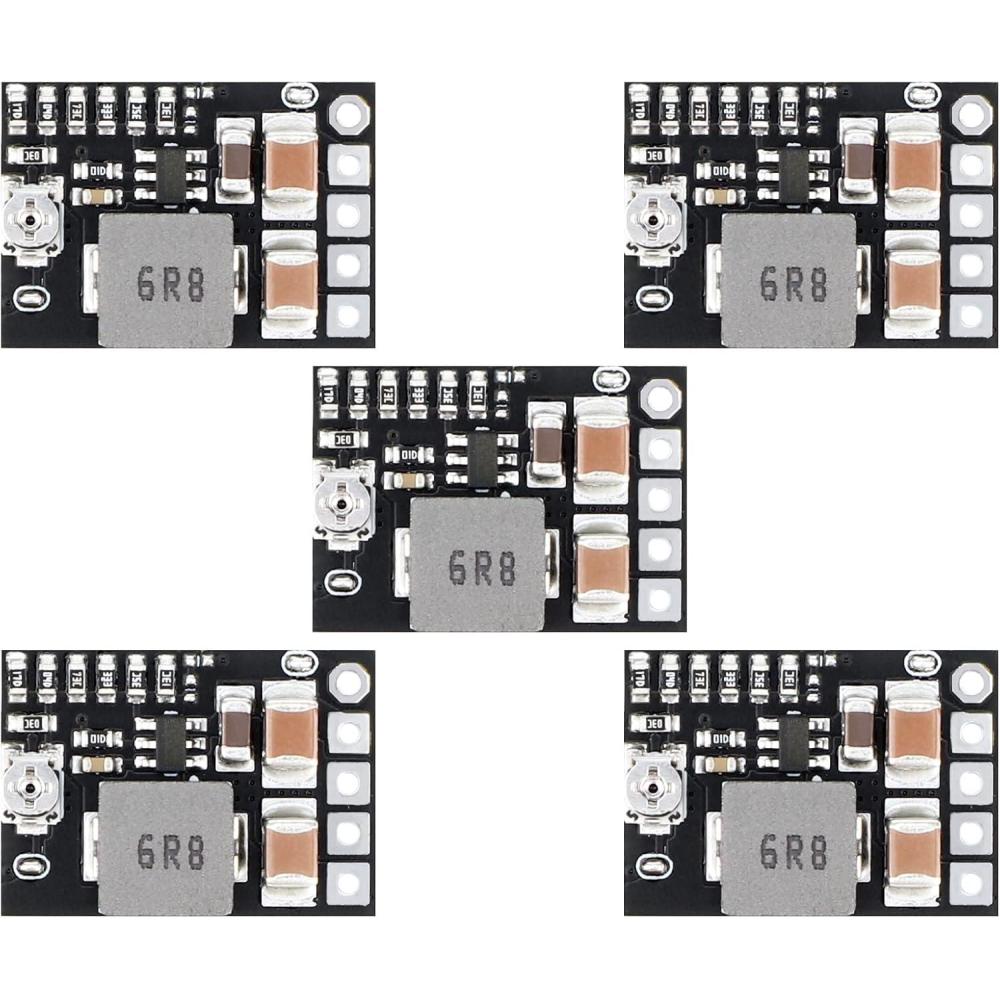 imageDROK DC Buck Converter 6pcs Mini Voltage Regulator DC 4520V 12V 9V Step Down to 5V Reducer Board 3A 10W Fixed Adjustable Volt Output StepDown Transformer Power Supply Stabilizer Module5pcs 4520V to 5V