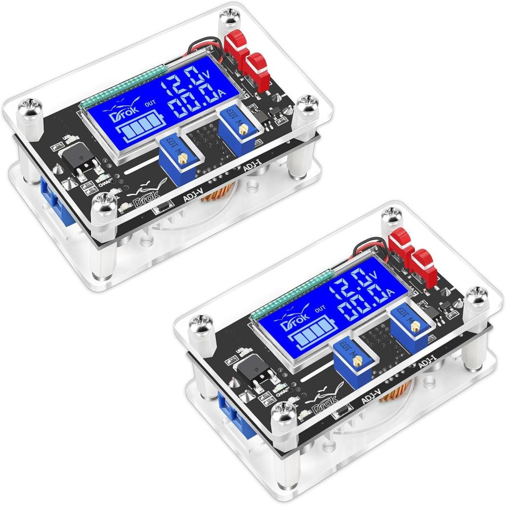 imageDROK DC Buck Converter Adjustable Voltage Regulator 12V 6V32V to 1532V 5A LCD Screen Step Down Converter with USB Port and Protective CaseBuck 632V to 1532V  2pcs