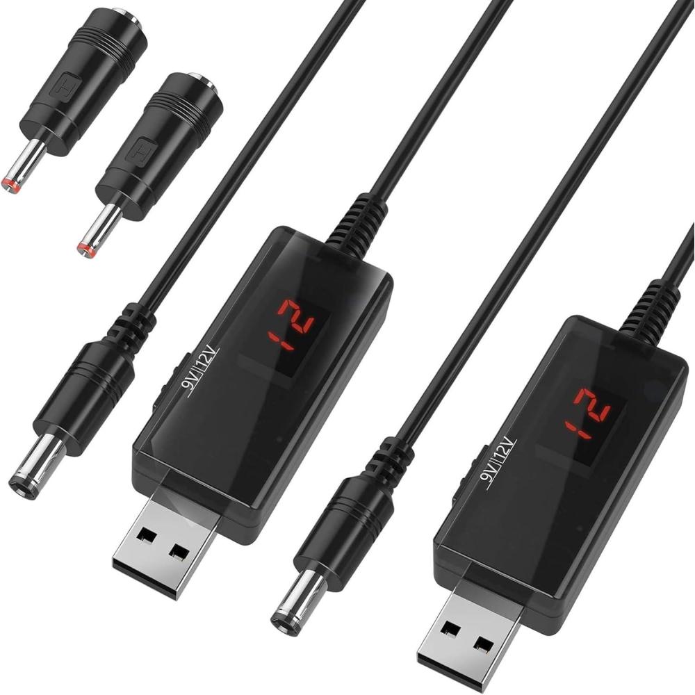 imageDROK USB to 9v 5v to 12v Step Up USB Cable DC 5V Boost to 9V 12V Voltage Converter 1A Stepup Volt Transformer Power Regulator Line with LED Display5V to 912V 2 Pack