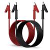 imageDROK 14 AWG Test Leads with Alligator Clips  Pack of 2 Multimeter Alligator Clips with Wires 19A 50cm 14 Gauge WireBlack and Red