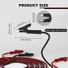 imageDROK 14 AWG Test Leads with Alligator Clips  Pack of 2 Multimeter Alligator Clips with Wires 19A 50cm 14 Gauge WireBlack and Red